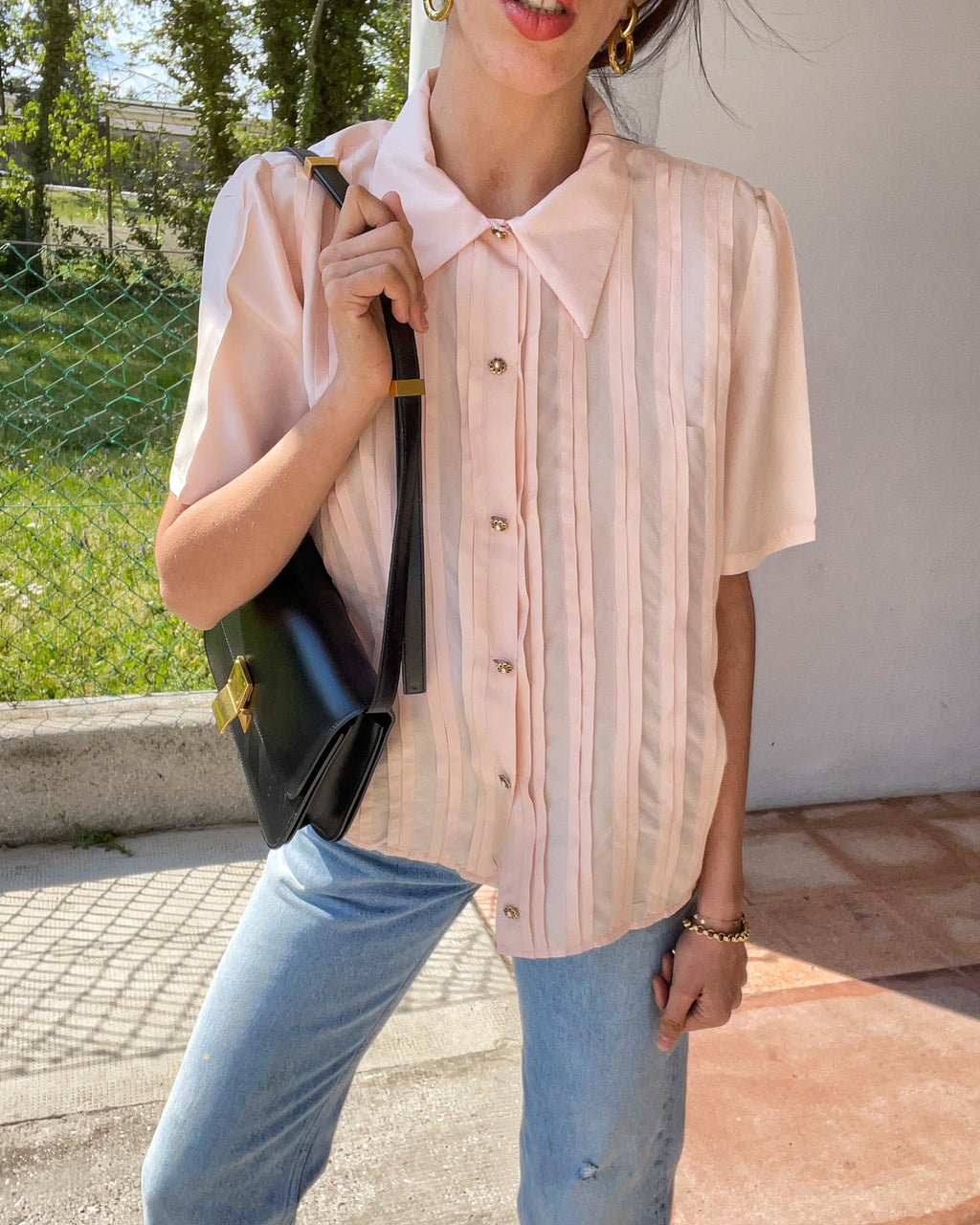 100% silk pink shirt