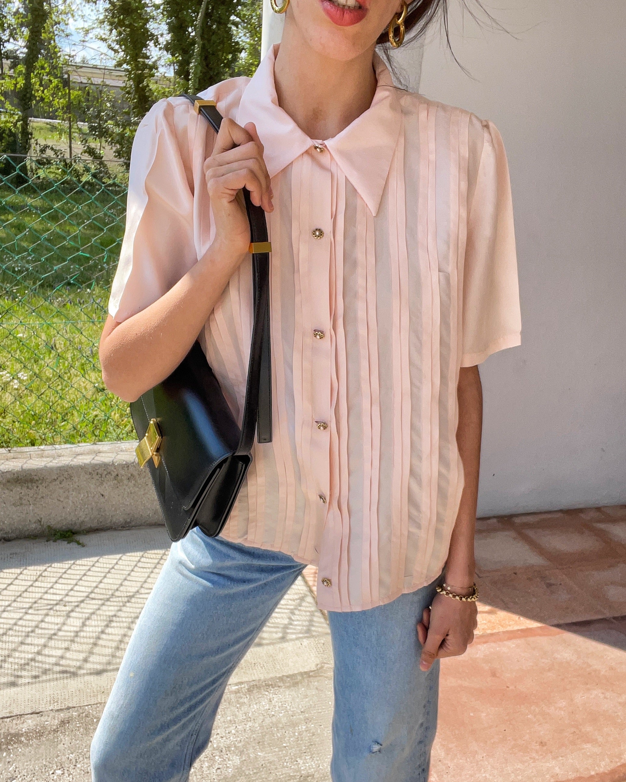100% silk pink shirt