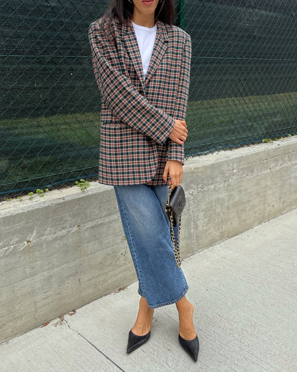 Check wool blazer