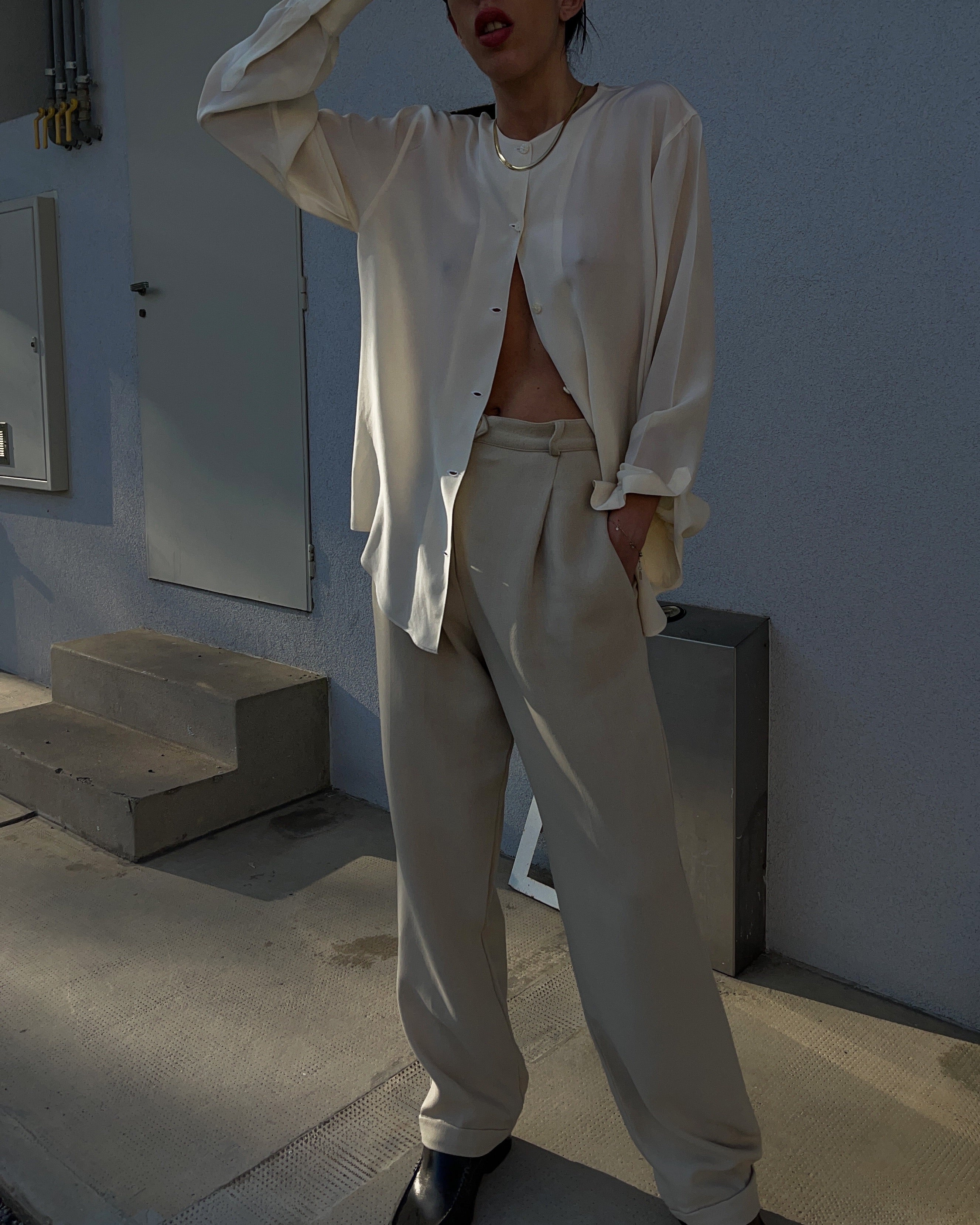 Camicia seta collo alla coreana