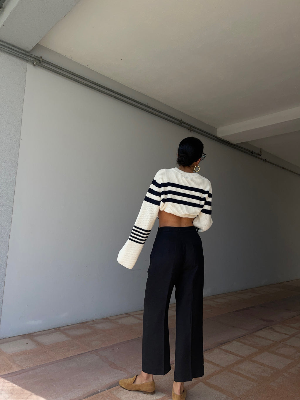 Max Mara black linen pants