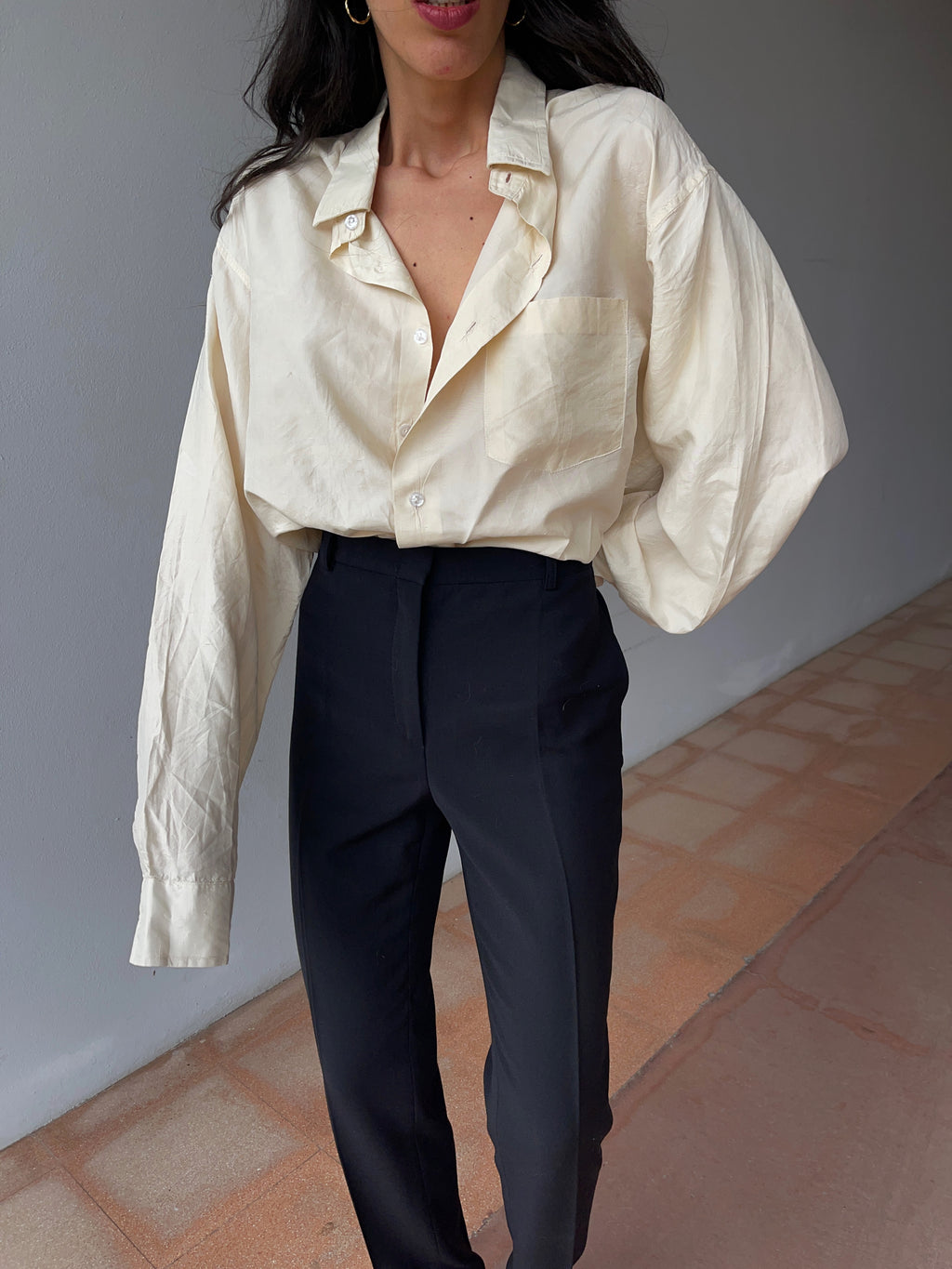 100 silk oversize shirt