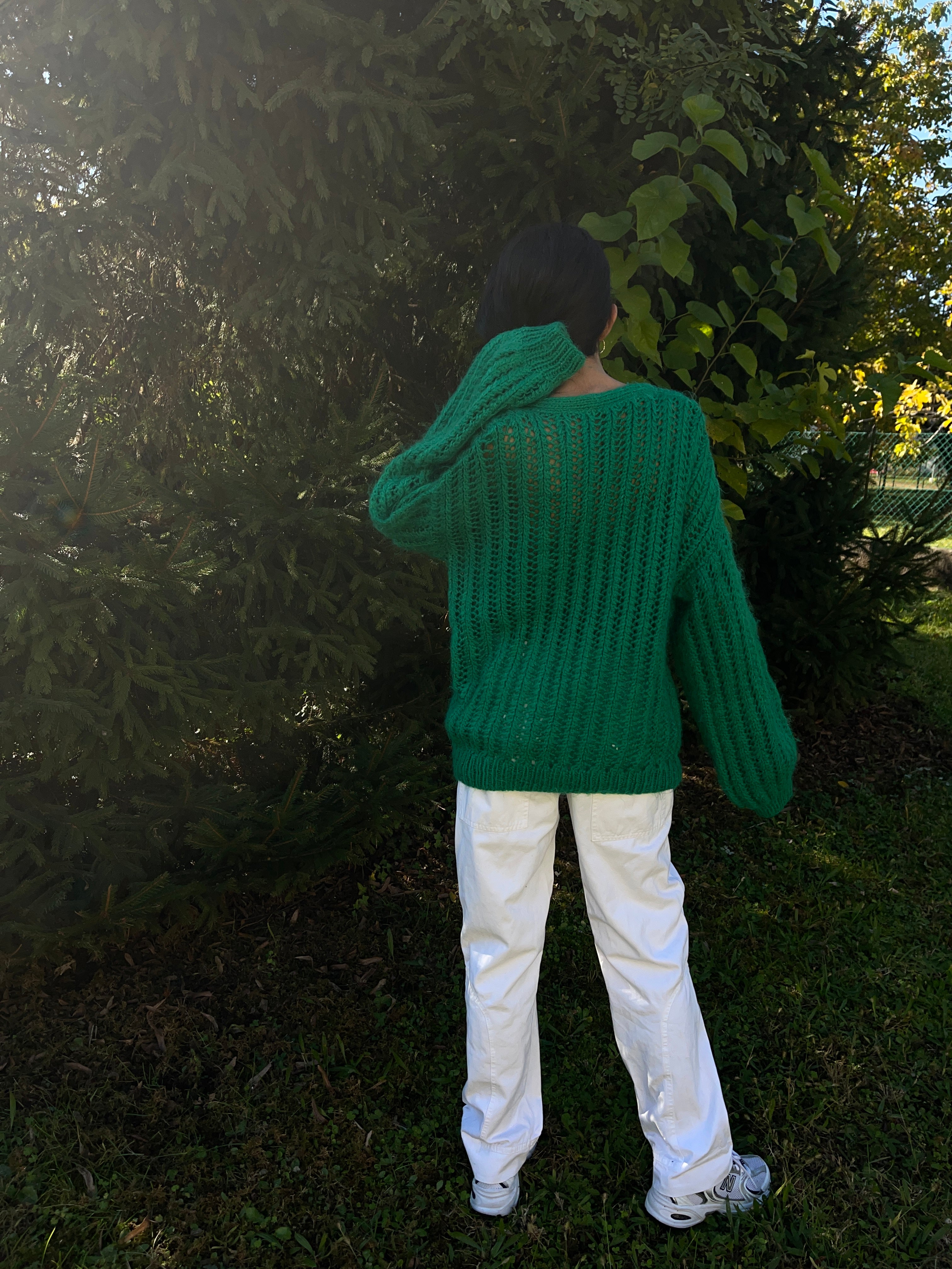 Green maxi cardigan