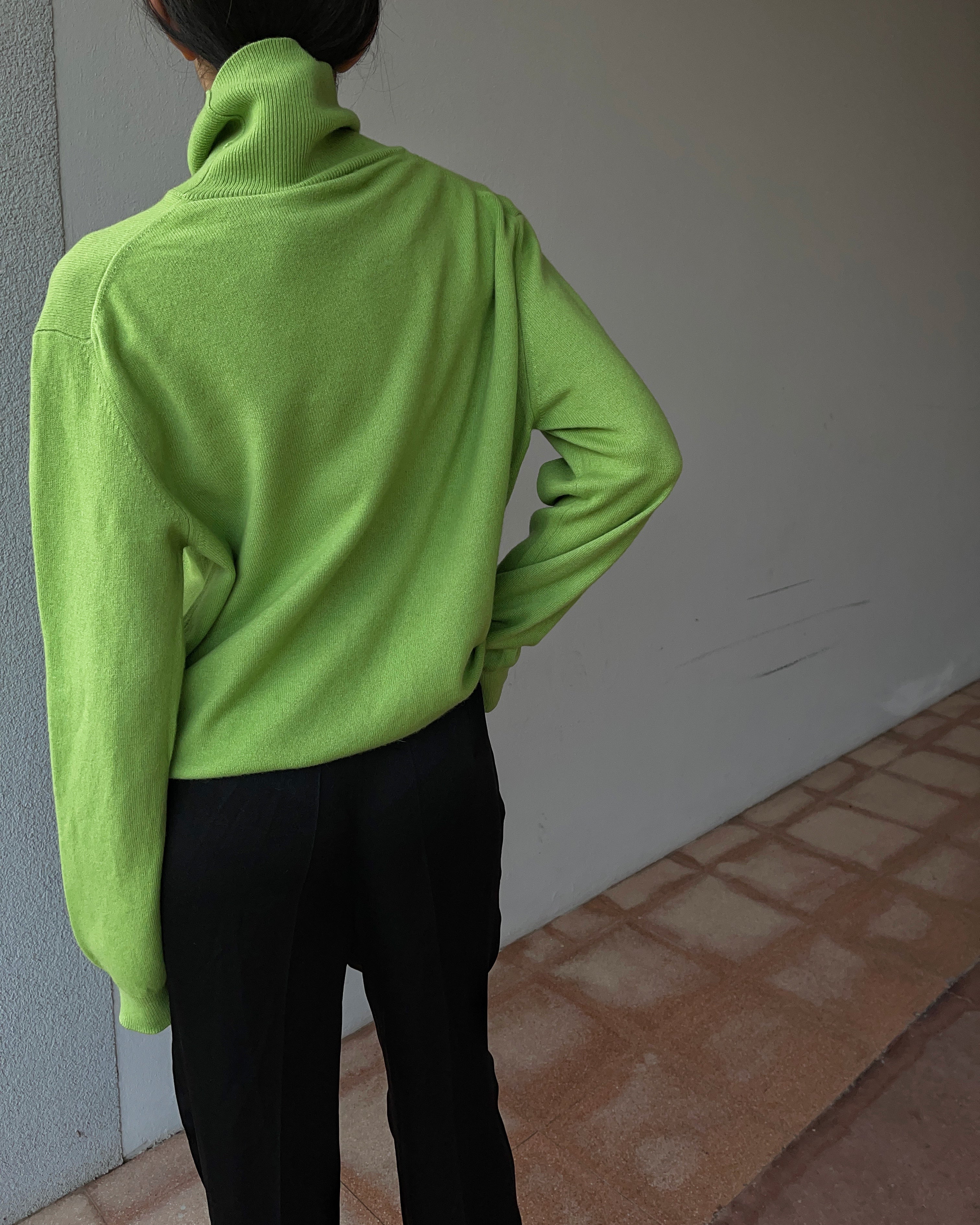 Green turtleneck