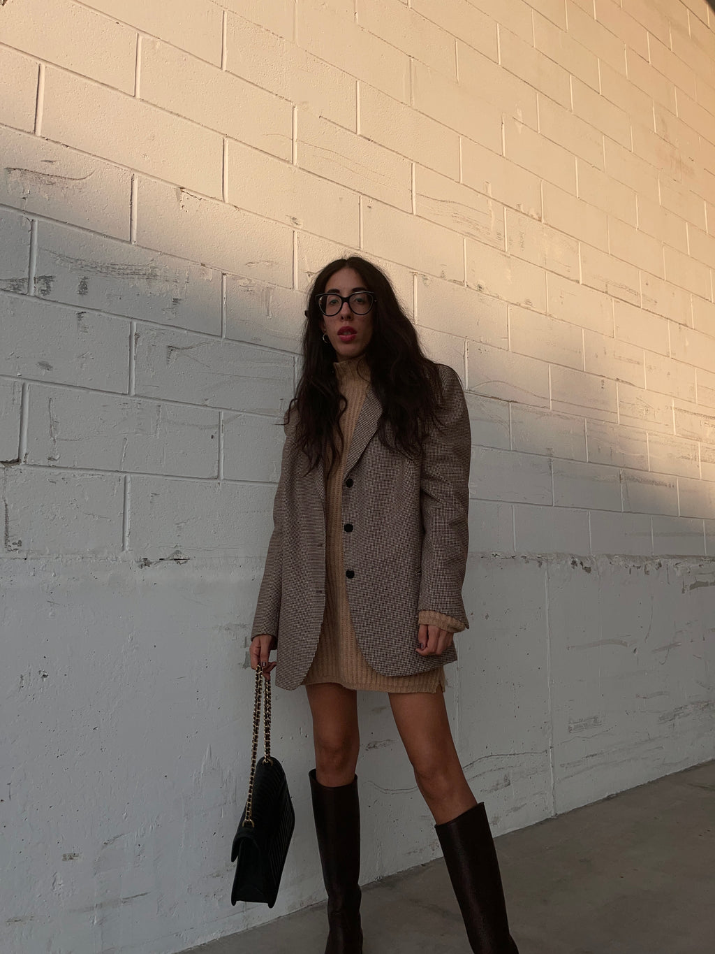OVERSIZED BLAZER IN PIED DE POULE