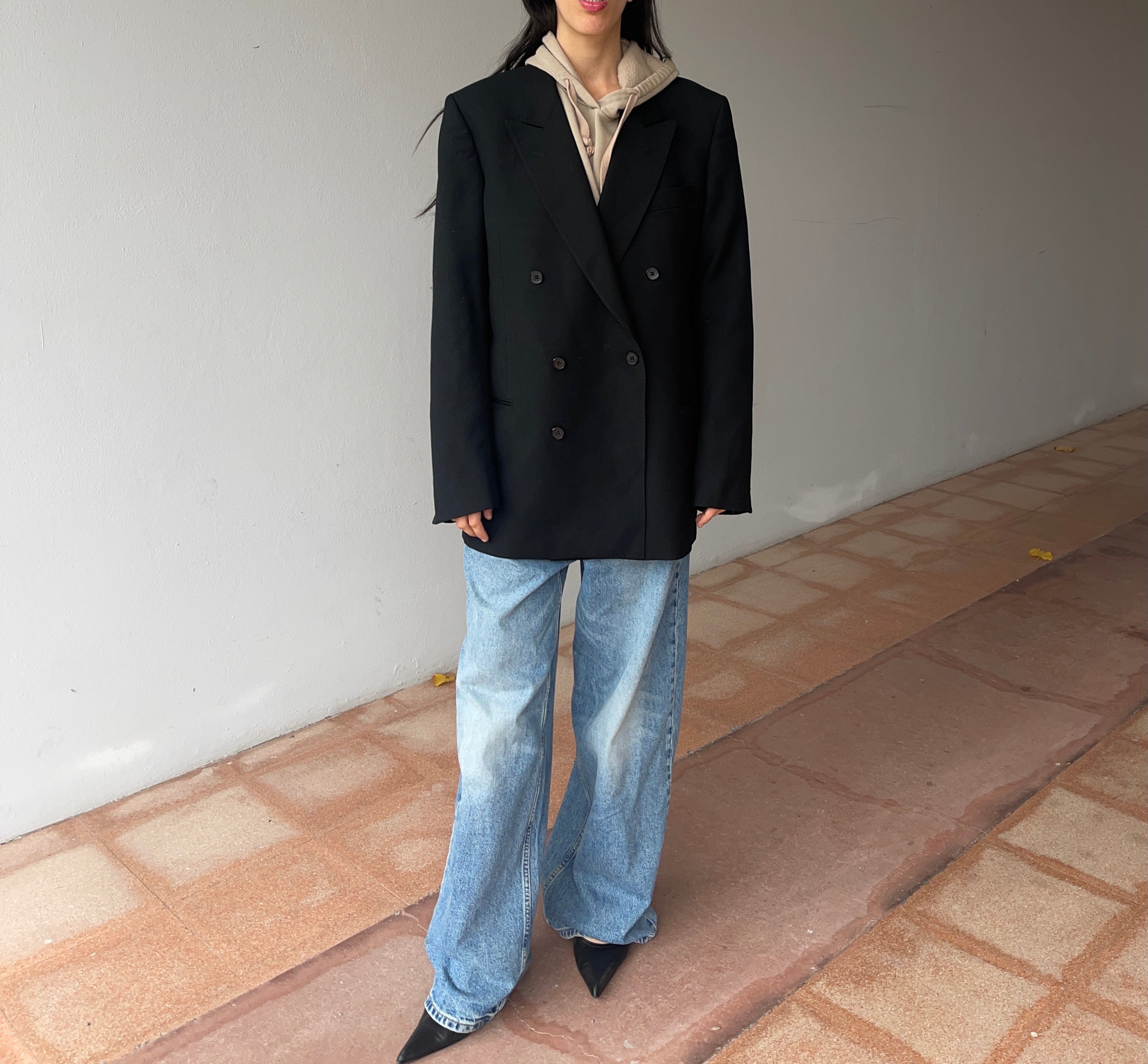 100 wool black blazer
