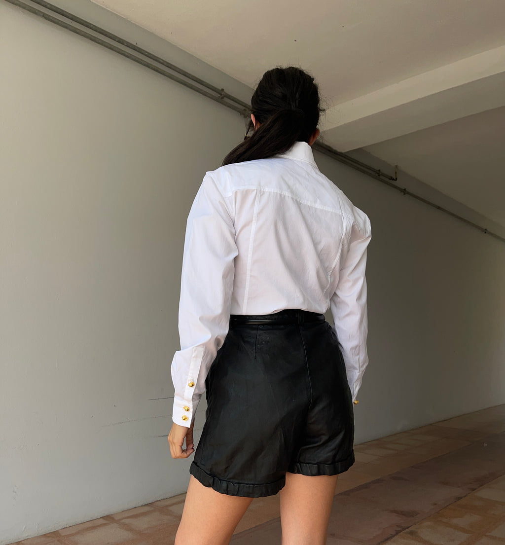 100 leather shorts