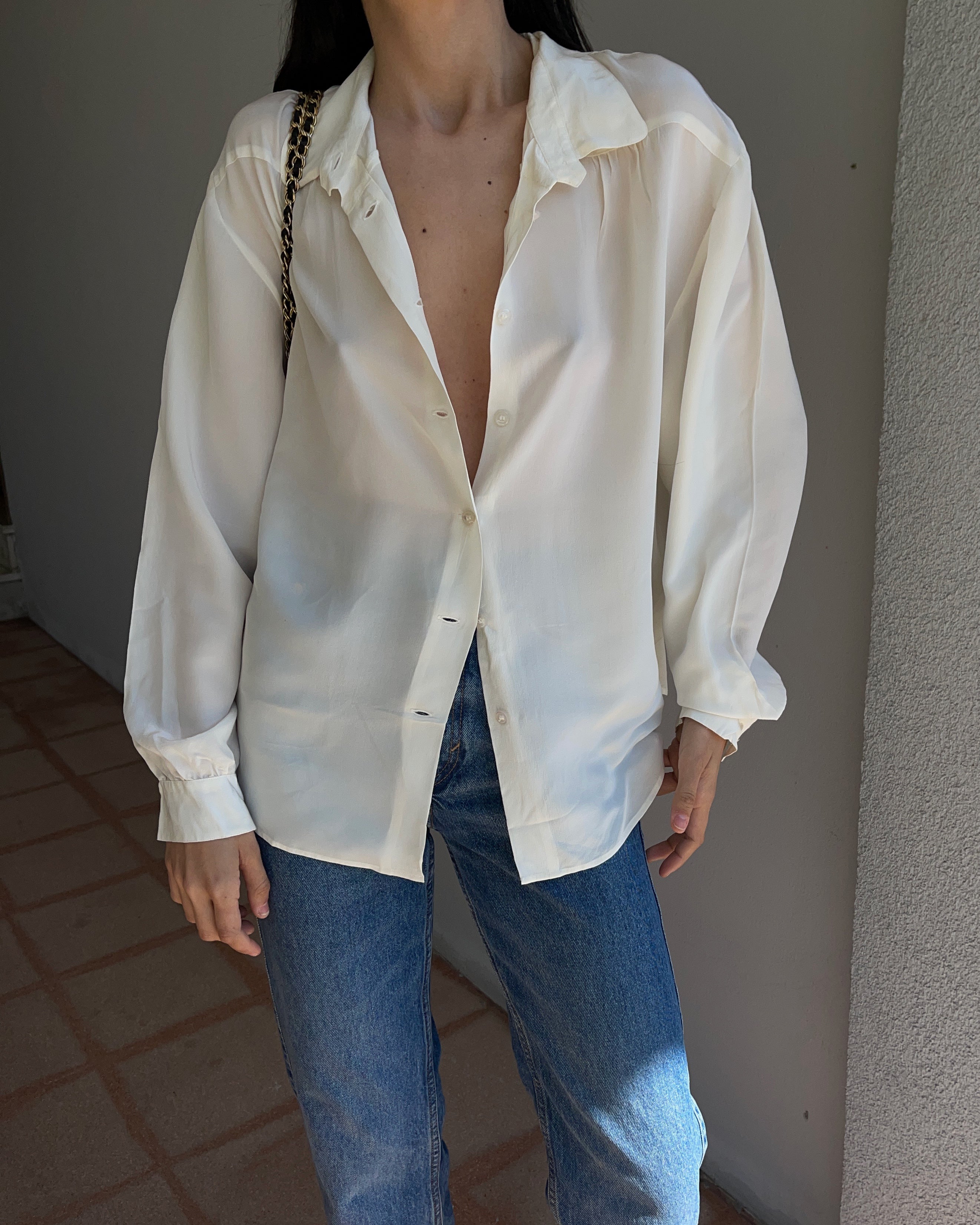 100 silk minimal shirt